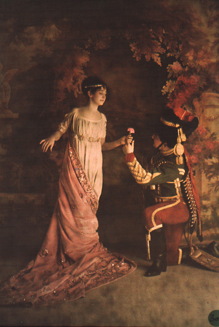 Louis and Auguste Lumiere - A Soldier Offering a Maiden a Flower