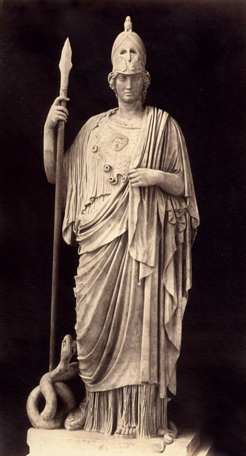 Robert MacPherson - Statue of Athena Helmed, Holding Spear, and Attended by Serpent, Rome, Italy Robert MacPherson - Statue of Athena Helmed, Holding Spear, and Attended by Serpent, Rome, Italy