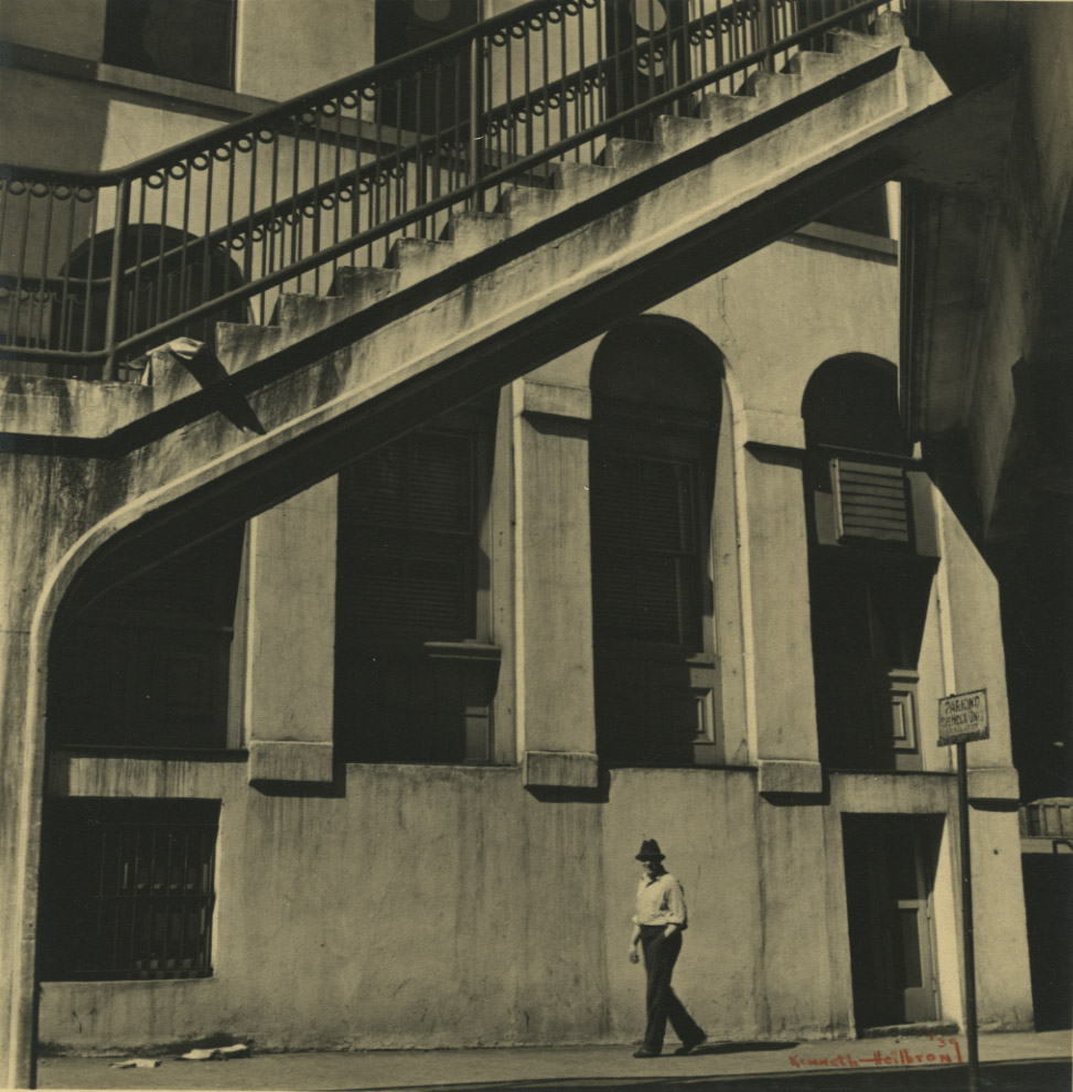 Kenneth Heilbron - Man Walking under Overpass, Probably Chicago, IL