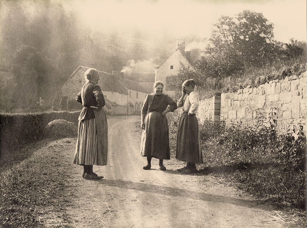 Leonard Misonne - Country Women Stopping to Converse on a Village Road in Belgium Leonard Misonne - Country Women Stopping to Converse on a Village Road in Belgium