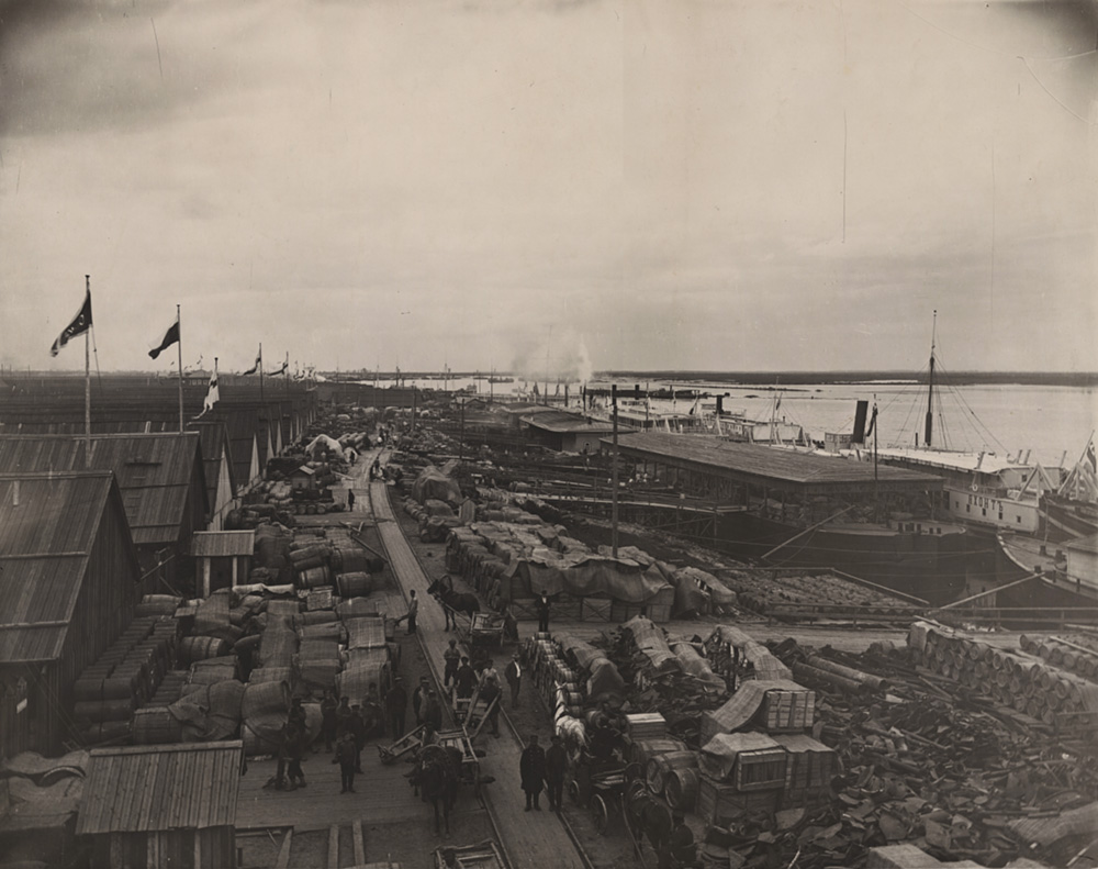 Sergey Mikhaylovich Prokudin-Gorsky (attributed to) - Russian Port Loaded with Supplies and Steamships Sergey Mikhaylovich Prokudin-Gorsky (attributed to) - Russian Port Loaded with Supplies and Steamships