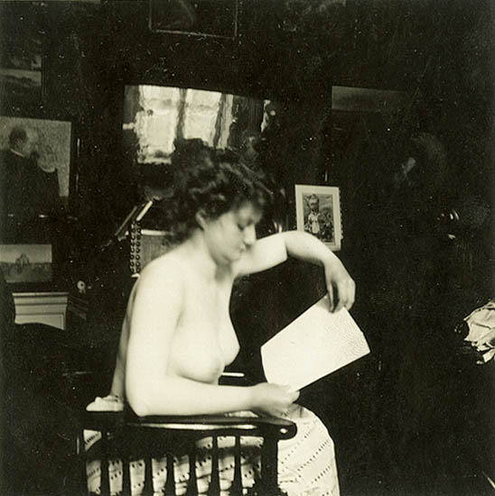 Auguste Pierre Delbet - Female Nude Study in the Studio (Seated) Auguste Pierre Delbet - Female Nude Study in the Studio (Seated)